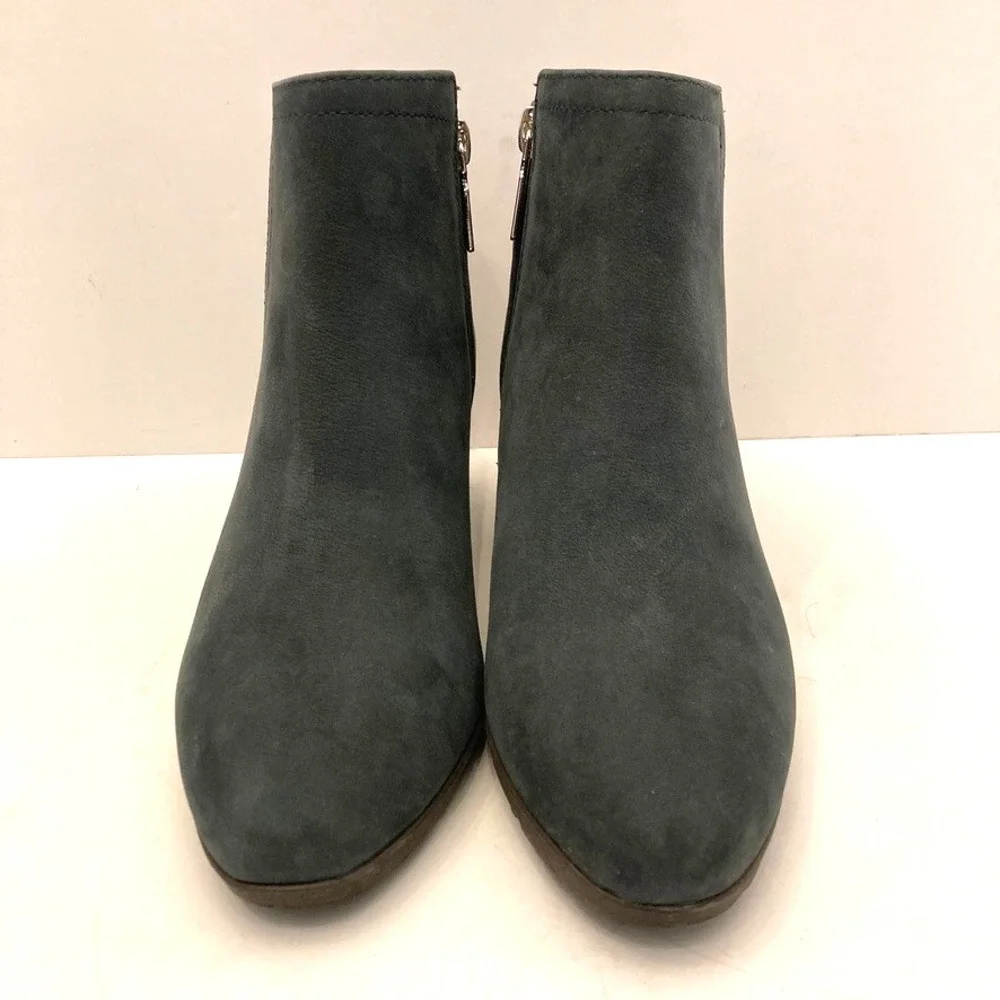 Blondo Women 5.5 Valli 2.0 Ankle Boots Blue Suede‎ Leather Block Heel Waterproof